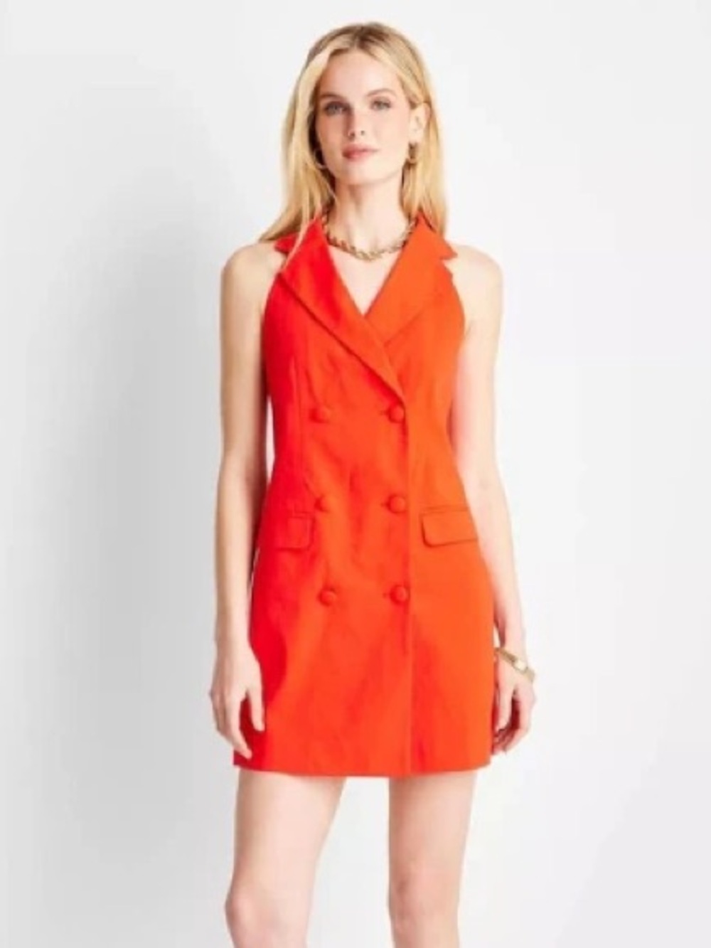 New Future Collective Red Sleeveless Blazer Dress